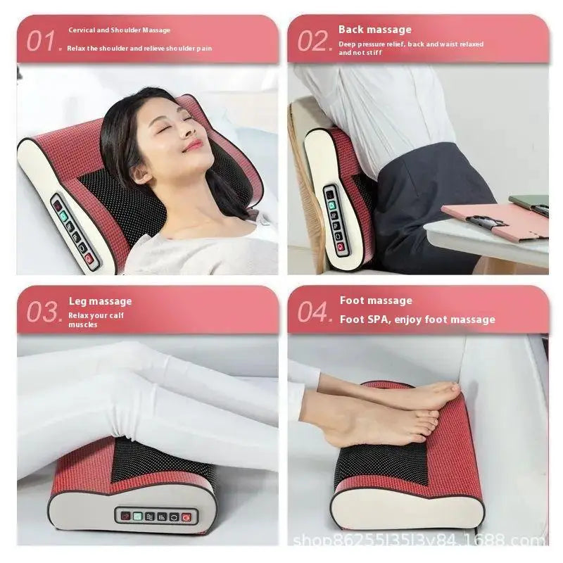 Multi Functional Neck and Shoulder Massager Household Neck and Back Kneading Tool with Multiple Adjustable Hot Compress Massage