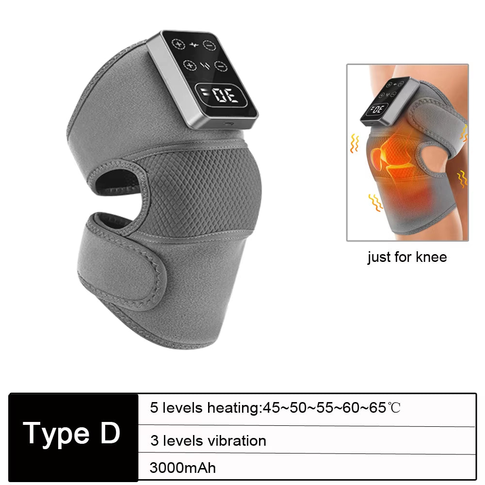 3 in 1 Heated Knee & Shoulder Massager Vibration Elbow Warmer for Temperature Control Support Brace Muscle Relaxation